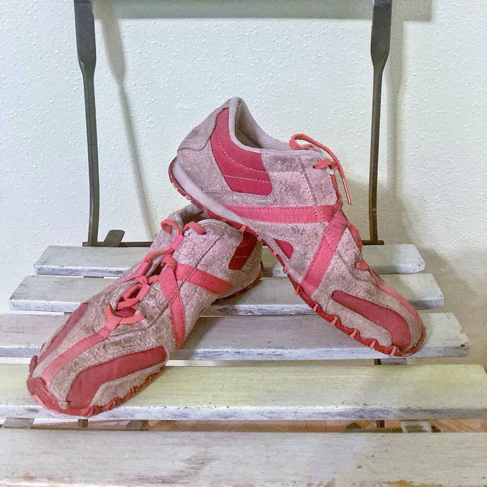 Diesel leather derby tennis shoes Pink